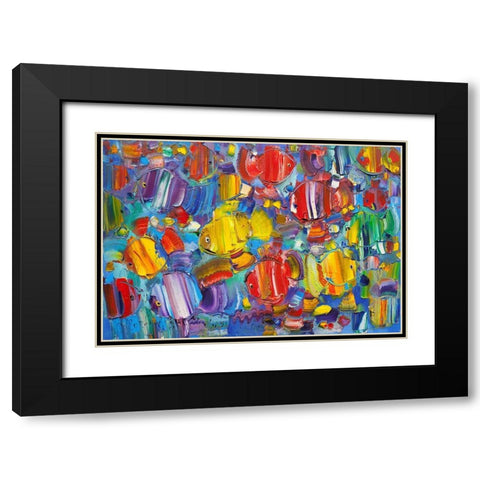 Colorful fish Black Modern Wood Framed Art Print with Double Matting by Kotinov, Sergey