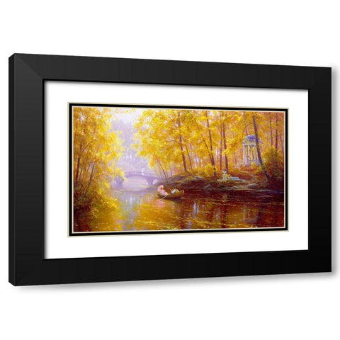Autumn Black Modern Wood Framed Art Print with Double Matting by Kovalev, Vladimir