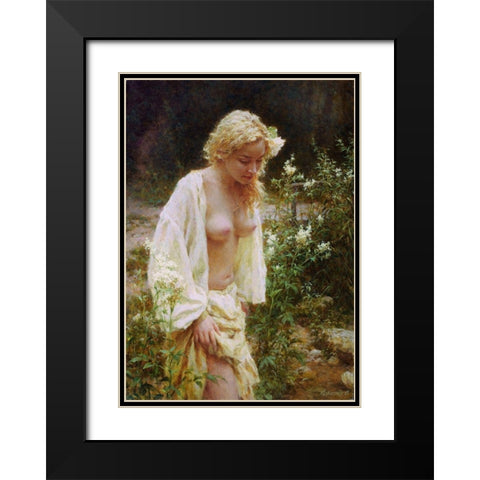 Morning Black Modern Wood Framed Art Print with Double Matting by Kovalev, Vladimir