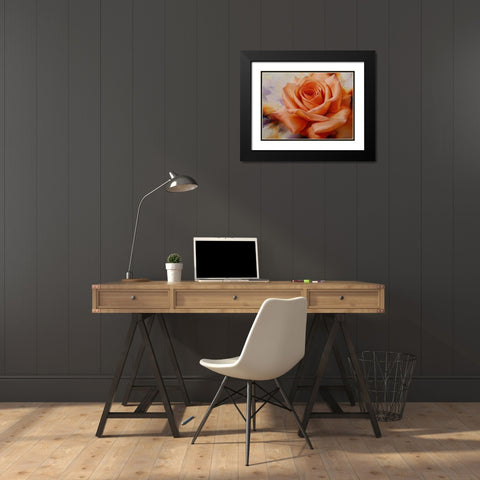 Orange rose Black Modern Wood Framed Art Print with Double Matting by Levashov, Igor