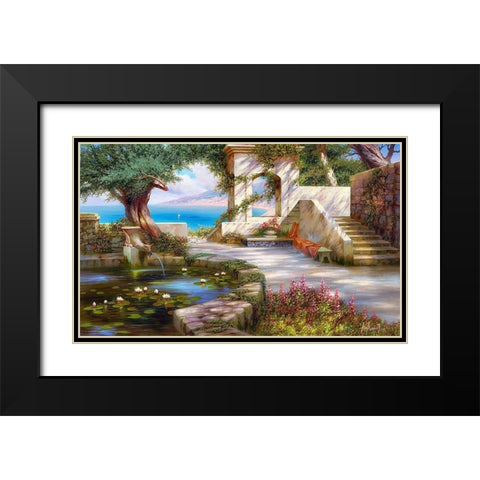 Southern landscape Black Modern Wood Framed Art Print with Double Matting by Milyukov, Alexey