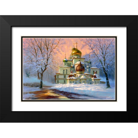 Resurrection Cathedral of the New Jerusalem Monastery Black Modern Wood Framed Art Print with Double Matting by Milyukov, Alexey