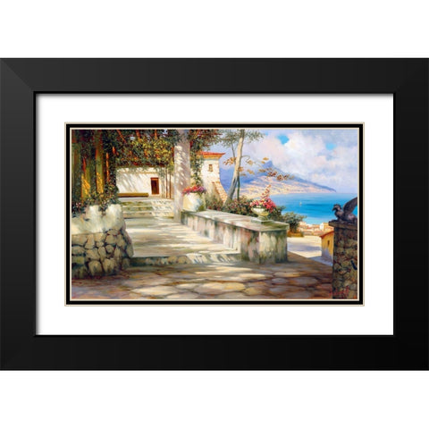Italian landscape Black Modern Wood Framed Art Print with Double Matting by Milyukov, Alexey