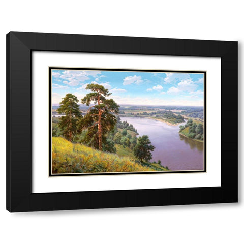 The precipice Black Modern Wood Framed Art Print with Double Matting by Prishchepa, Igor