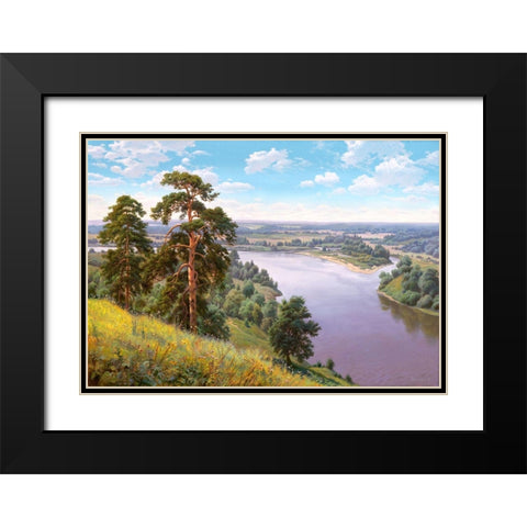 The precipice Black Modern Wood Framed Art Print with Double Matting by Prishchepa, Igor