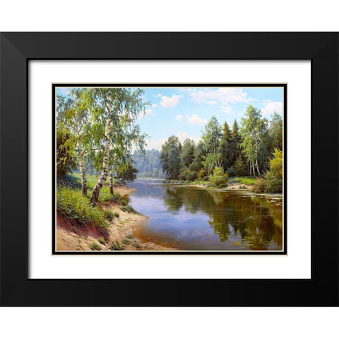 Summer afternoon Black Modern Wood Framed Art Print with Double Matting by Prishchepa, Igor