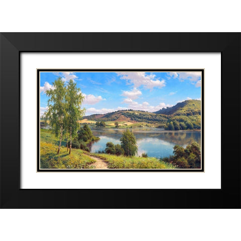 Spaces Black Modern Wood Framed Art Print with Double Matting by Prishchepa, Igor