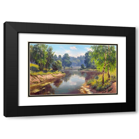 Forest freshness Black Modern Wood Framed Art Print with Double Matting by Prishchepa, Igor