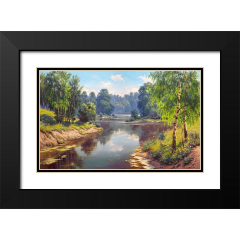 Forest freshness Black Modern Wood Framed Art Print with Double Matting by Prishchepa, Igor