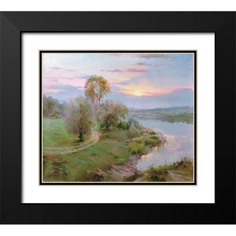 Motherland Black Modern Wood Framed Art Print with Double Matting by Romanov, Roman