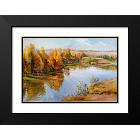 Autumn palette Black Modern Wood Framed Art Print with Double Matting by Romanov, Roman