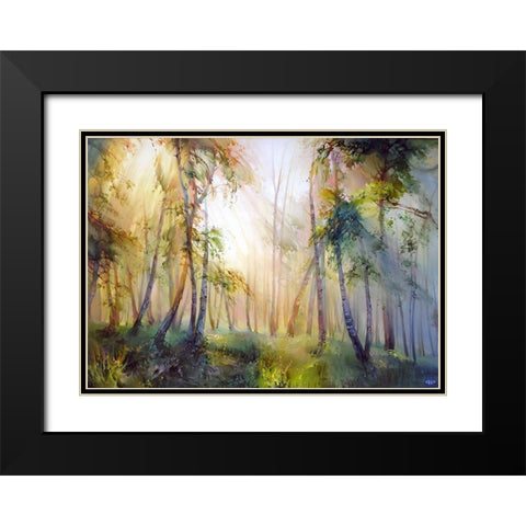 Forest tale Black Modern Wood Framed Art Print with Double Matting by Romanov, Roman