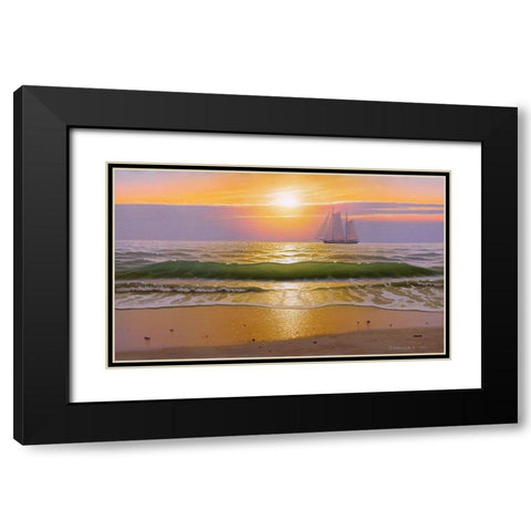 Evening walk Black Modern Wood Framed Art Print with Double Matting by Stepanov, Alexander