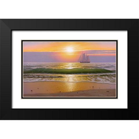 Evening walk Black Modern Wood Framed Art Print with Double Matting by Stepanov, Alexander