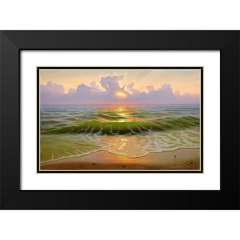Mysterious sunset Black Modern Wood Framed Art Print with Double Matting by Stepanov, Alexander