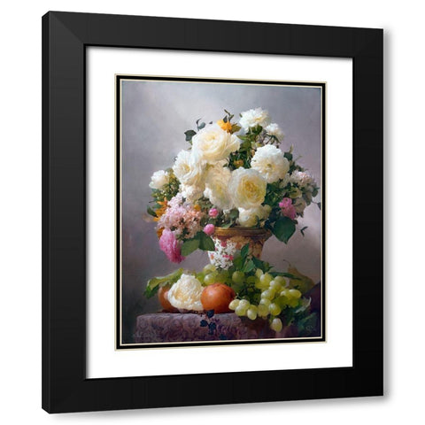 Bouquet Black Modern Wood Framed Art Print with Double Matting by Sevryukov, Dmitry