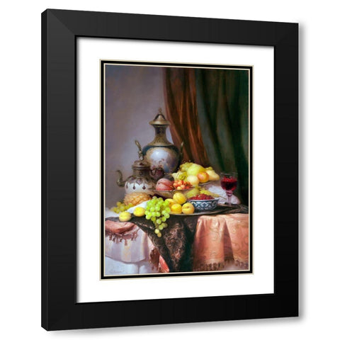 Still-life with Chinese teapot Black Modern Wood Framed Art Print with Double Matting by Sevryukov, Dmitry