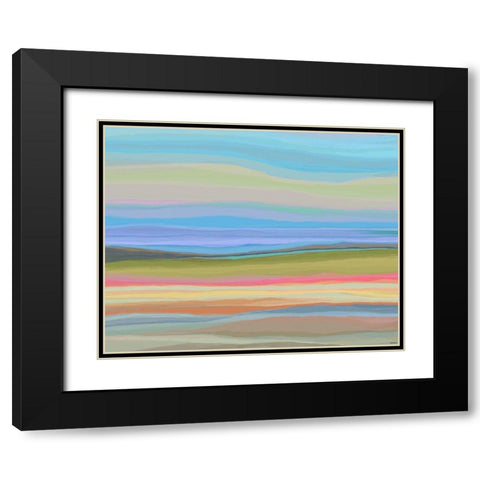 Contours IX Black Modern Wood Framed Art Print with Double Matting by Tienhaara, Michael