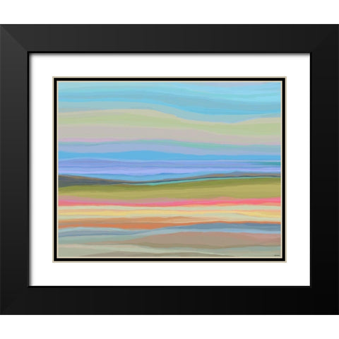Contours IX Black Modern Wood Framed Art Print with Double Matting by Tienhaara, Michael
