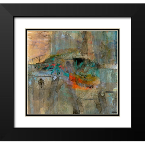 Reflective I Black Modern Wood Framed Art Print with Double Matting by Tienhaara, Michael