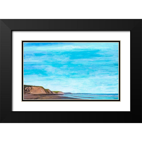 Ocean Cliffs II Black Modern Wood Framed Art Print with Double Matting by Tienhaara, Michael