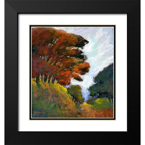 Falls Romance III Black Modern Wood Framed Art Print with Double Matting by Tienhaara, Michael