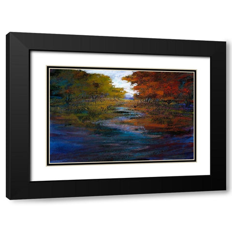 Serene Journey I Black Modern Wood Framed Art Print with Double Matting by Tienhaara, Michael