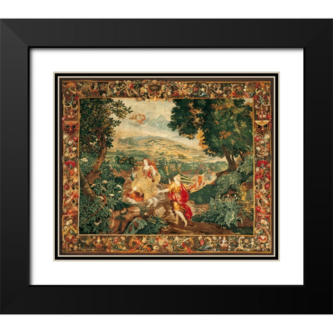 Flemish tapestry Black Modern Wood Framed Art Print with Double Matting by Anonymous 17Th C.