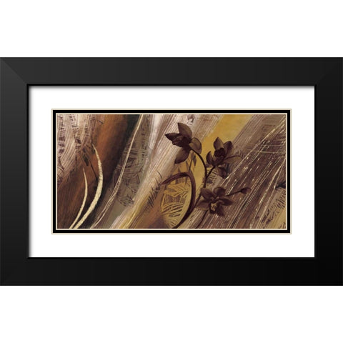 Bouquet dor I Black Modern Wood Framed Art Print with Double Matting by Brochard, Anne