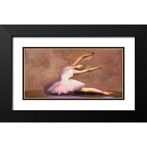 Swan Lake Black Modern Wood Framed Art Print with Double Matting by Bassetti, Andrea