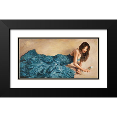 Donna in blu Black Modern Wood Framed Art Print with Double Matting by Bassetti, Andrea