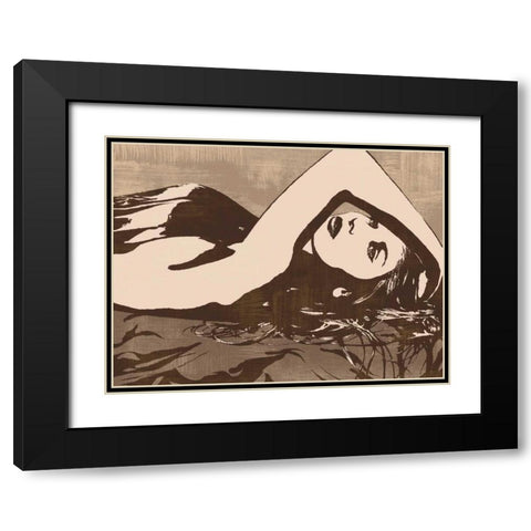 Her Pose Black Modern Wood Framed Art Print with Double Matting by Cooper, Andrew