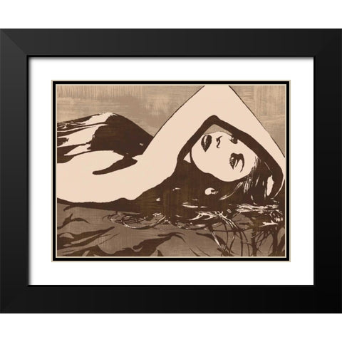 Her Pose Black Modern Wood Framed Art Print with Double Matting by Cooper, Andrew