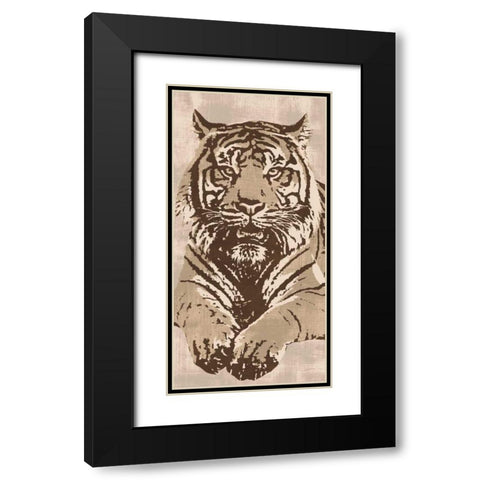 Tiger Black Modern Wood Framed Art Print with Double Matting by Cooper, Andrew