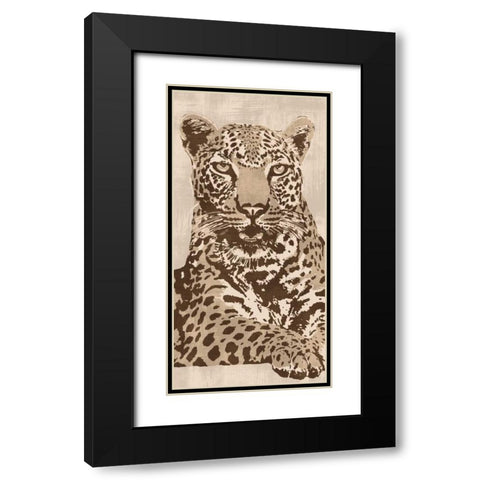 Leopard Black Modern Wood Framed Art Print with Double Matting by Cooper, Andrew