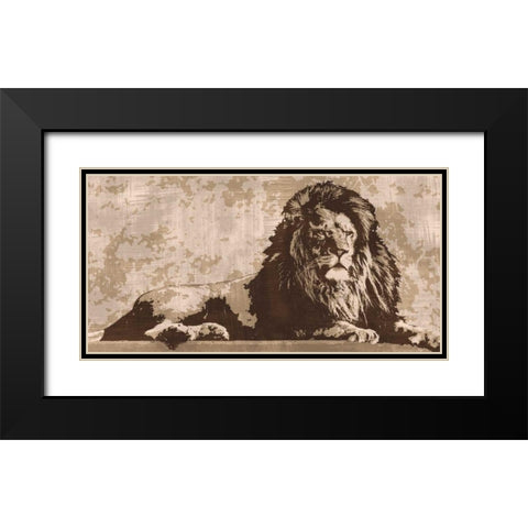 Lion Black Modern Wood Framed Art Print with Double Matting by Cooper, Andrew