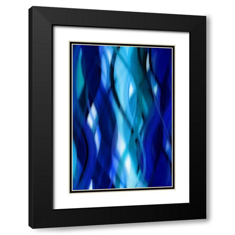 Indigo Flow II Black Modern Wood Framed Art Print with Double Matting by Campbell, Annie