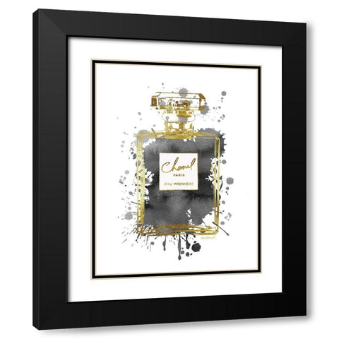 Perfume Bottle Grey Black Modern Wood Framed Art Print with Double Matting by Greenwood, Amanda