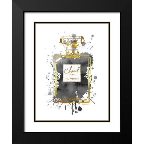 Perfume Bottle Grey Black Modern Wood Framed Art Print with Double Matting by Greenwood, Amanda