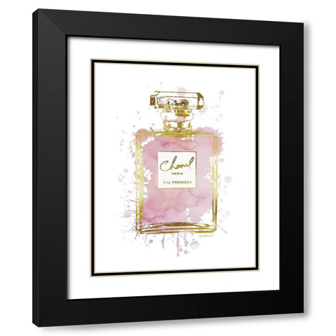 Perfume Bottle Dusty Rose Black Modern Wood Framed Art Print with Double Matting by Greenwood, Amanda