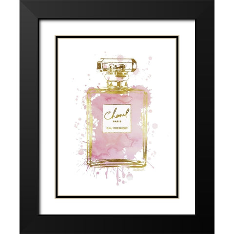 Perfume Bottle Dusty Rose Black Modern Wood Framed Art Print with Double Matting by Greenwood, Amanda