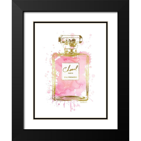 Perfume Bottle Pink Black Modern Wood Framed Art Print with Double Matting by Greenwood, Amanda