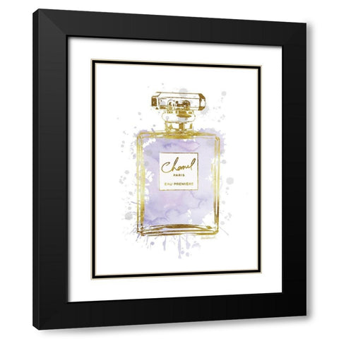 Perfume Bottle Dusty Purple Black Modern Wood Framed Art Print with Double Matting by Greenwood, Amanda