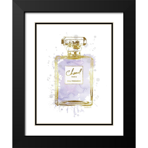 Perfume Bottle Dusty Purple Black Modern Wood Framed Art Print with Double Matting by Greenwood, Amanda