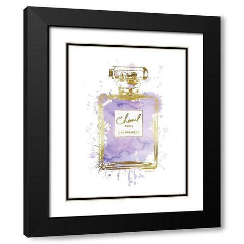 Perfume Bottle Purple Black Modern Wood Framed Art Print with Double Matting by Greenwood, Amanda