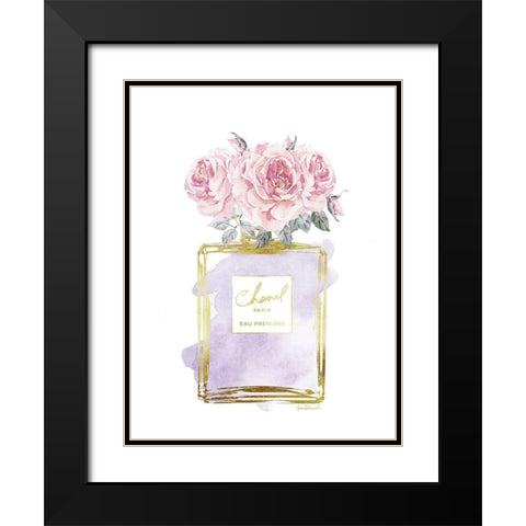Perfume Bottle Bouquet X Black Modern Wood Framed Art Print with Double Matting by Greenwood, Amanda