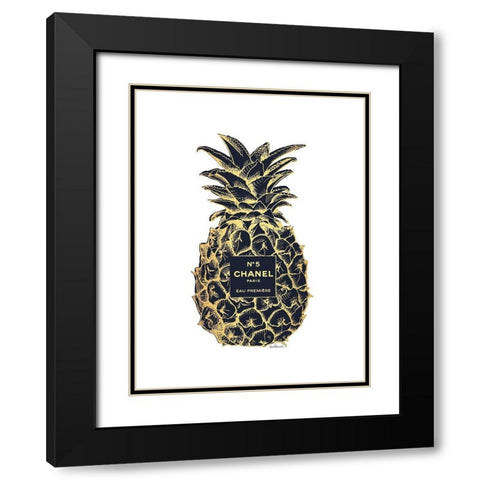 Black Gold Pineapple Black Modern Wood Framed Art Print with Double Matting by Greenwood, Amanda
