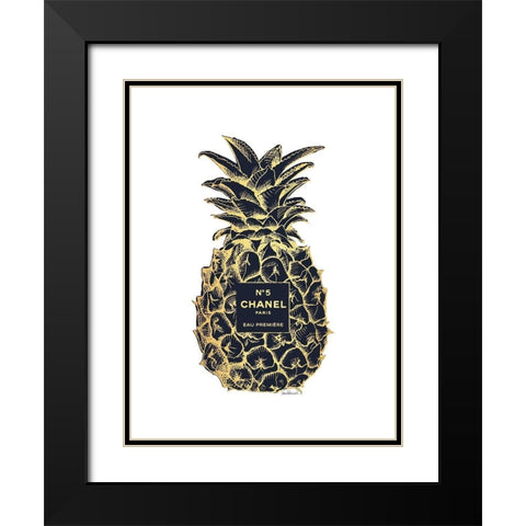 Black Gold Pineapple Black Modern Wood Framed Art Print with Double Matting by Greenwood, Amanda