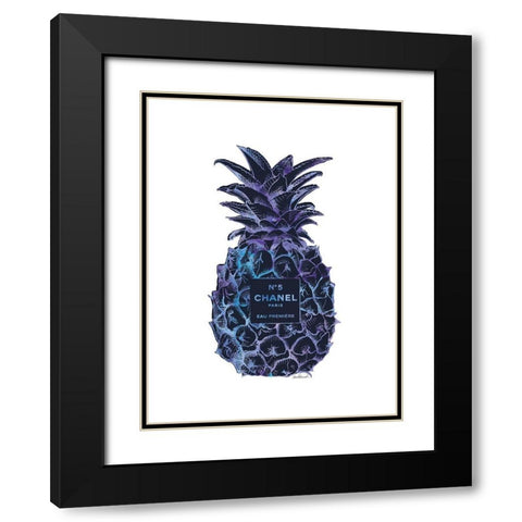 Black Purple Pineapple Black Modern Wood Framed Art Print with Double Matting by Greenwood, Amanda