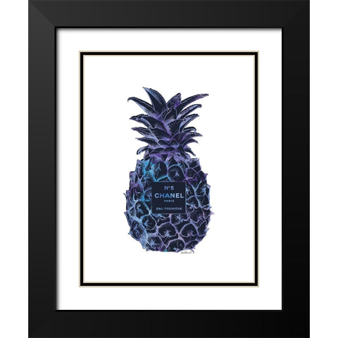 Black Purple Pineapple Black Modern Wood Framed Art Print with Double Matting by Greenwood, Amanda